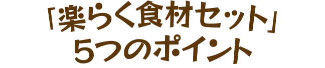 「楽らく食材セット」5つのポイント